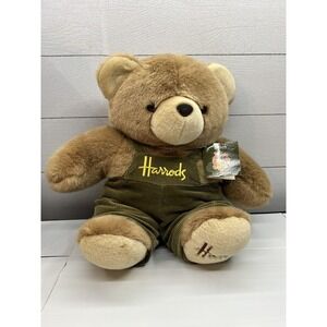 VINTAGE HARROD'S DRESSED BEAR 16" STANDING TAGS‎